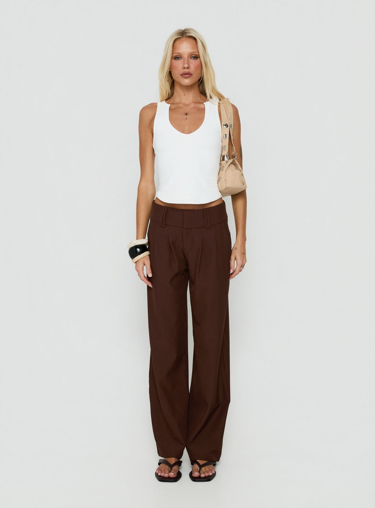 Two Lovers Low Rise Pants Chocolate