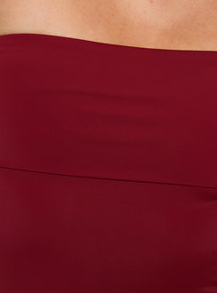 product Princess Polly Niner Strapless Bodysuit Burgundy Sleeveless 