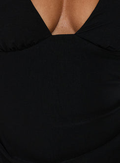 Sunswept Open Back Mini Dress Black