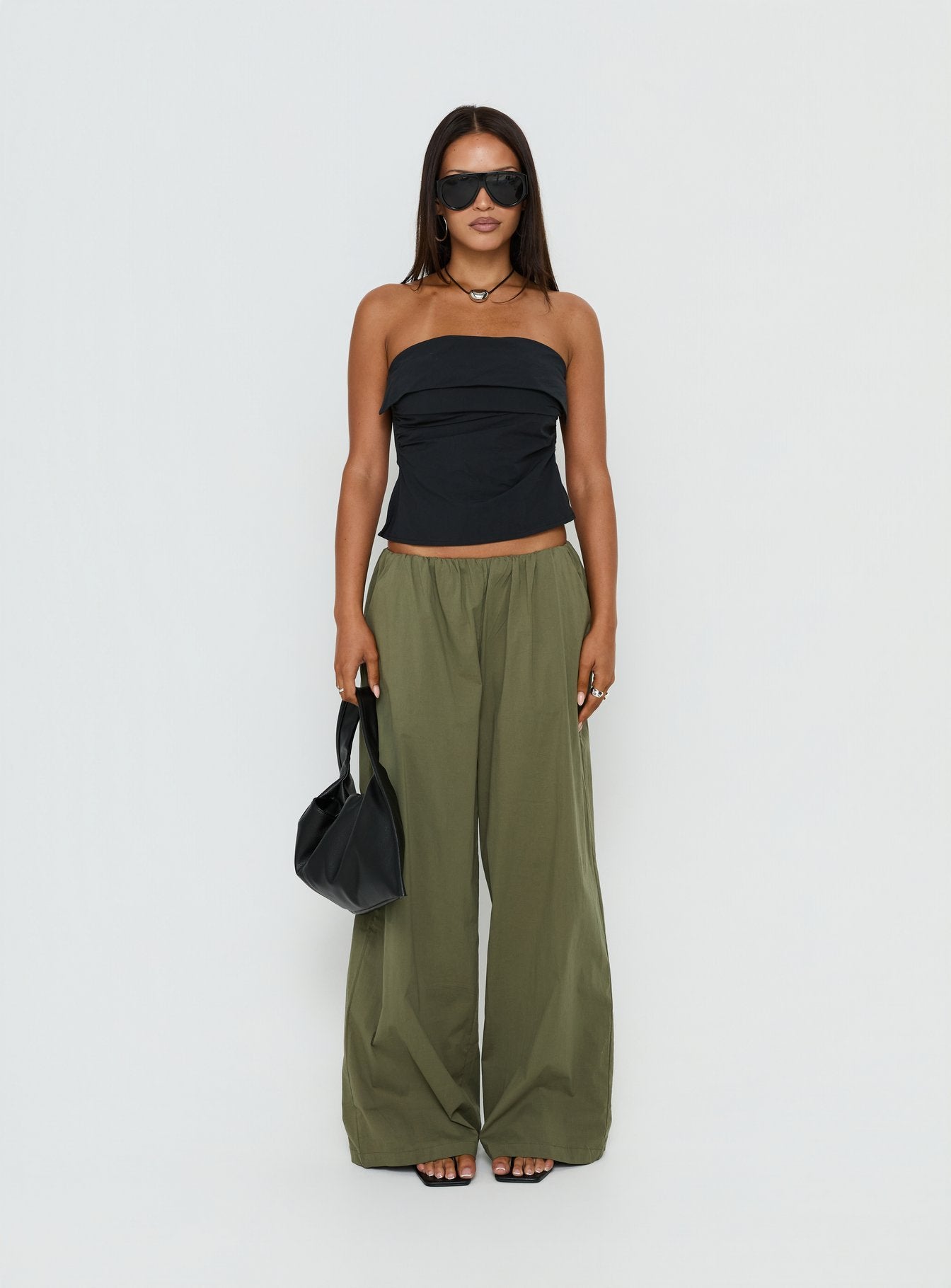 Christalle Strapless Tie Back Top Black
