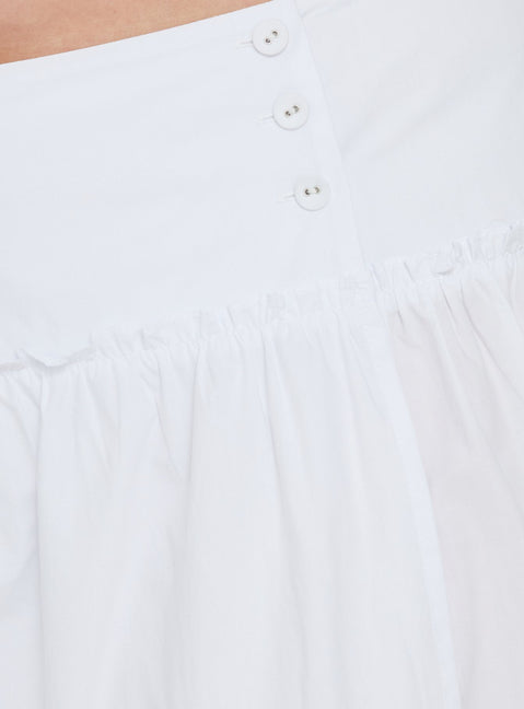 Crafted with the Cascades Low Rise Midi Skirt White Curve in womens-skirts with midi length product