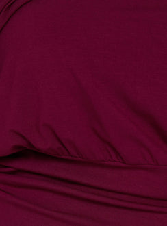 Ashlinn Off Shoulder Drapey Top Cherry Lacquer Curve