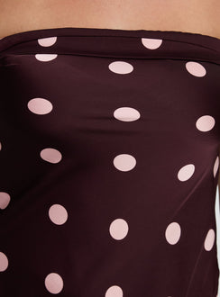 Phillipa Mini Dress Plum / Pink Polka Dot Curve