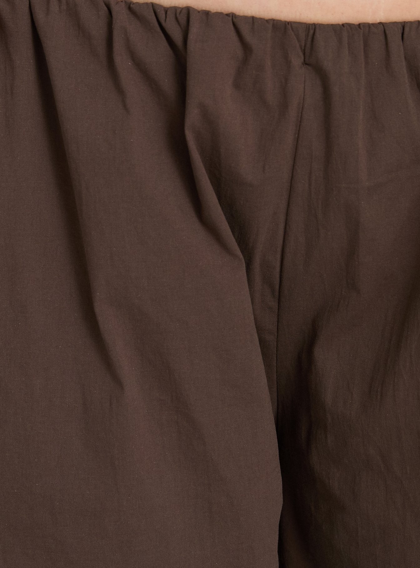Highlighting the Lunea Concealed Waistband Pants Brown Curve womens regular pants with high-rise detail product Princess Polly