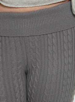 product Princess Polly Baleigh Cable Knit Foldover Pants Grey Curve High Rise Pants 