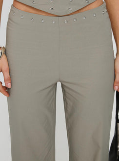 back view of model wearing Princess Polly Passionette Pants Olive 