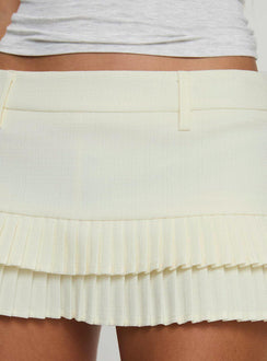 product Princess Polly Deei Double Ruffle Mini Skort Soft Lemon Low Rise Shorts 