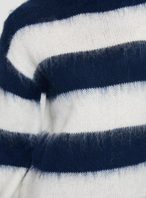 product Princess Polly Iryna Long Sleeve Knit Mini Dress Navy / White Stripe Crew Neck 