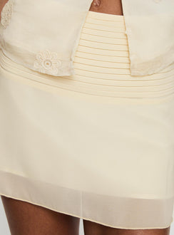 product Princess Polly Letting Go Gathered Waist Mini Skirt Cream Mini Skirts Skirts 