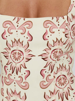Maris Mini Dress Cream / Pink