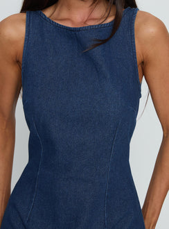 Alfalfa Denim Mini Dress Mid Wash