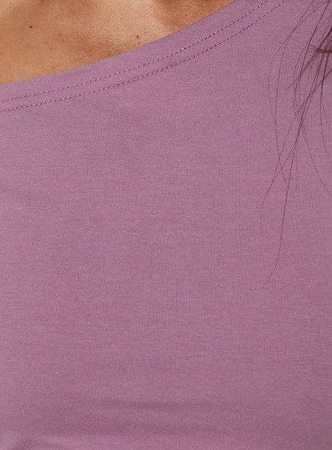 Avriana Off Shoulder T-Shirt Mini Dress Purple