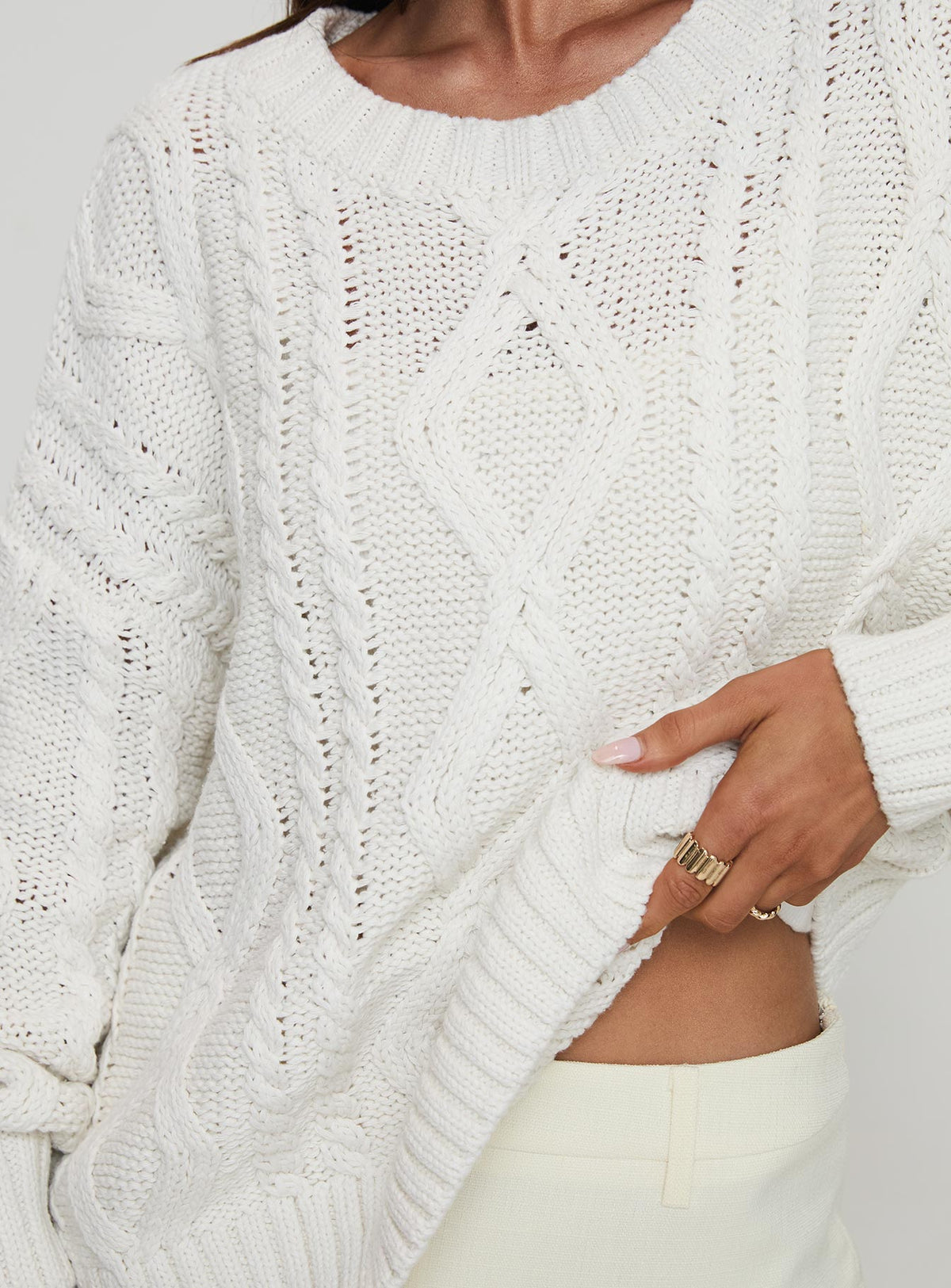 product Princess Polly Anaya Oversized Sweater White 