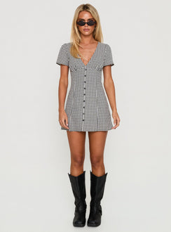Loveliness Playsuit Black / White Check