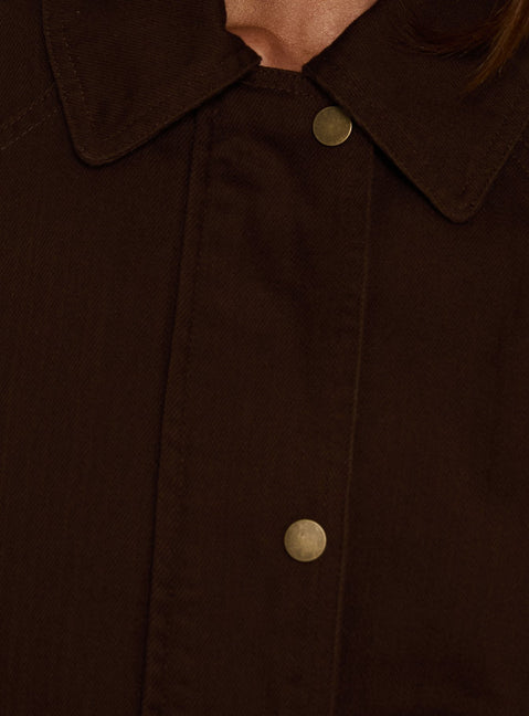 Jaxton Lightweight Denim Jacket Washed Brown