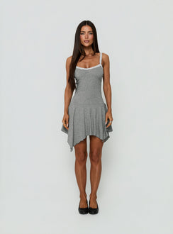Amirose Jersey Asymmetrical Playsuit Grey