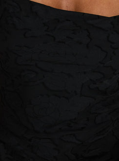 Celena Maxi Dress Black Burnout