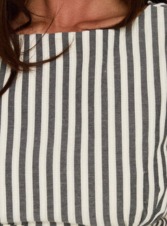 Gracea Gathered Waist Romper Stripe