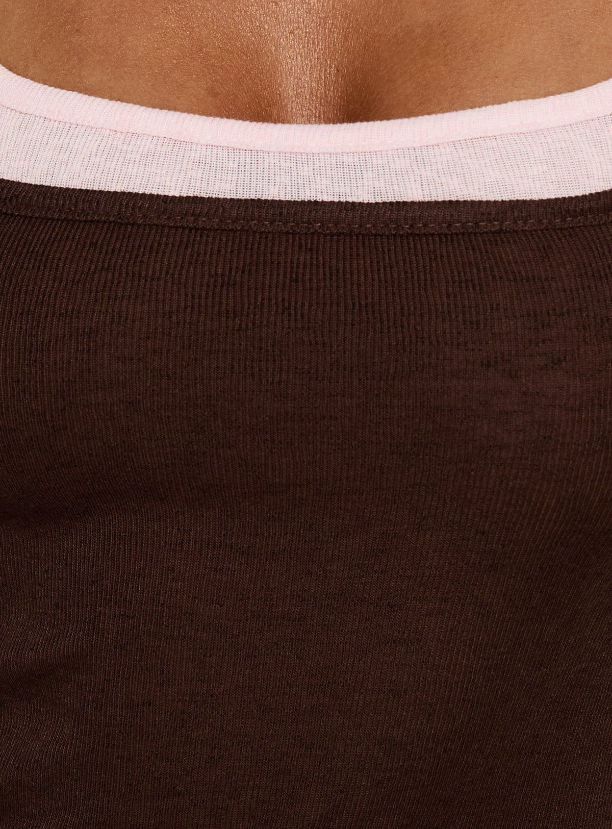 Adoree 3/4 Sleeve Layered Mini Dress Chocolate / Pink
