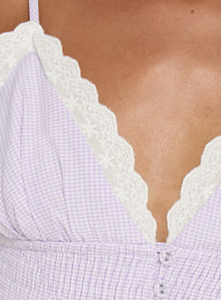 Marigolds Frill Detail Cami Top Purple