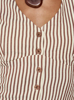 Old Friend Halter Top Chocolate Stripe