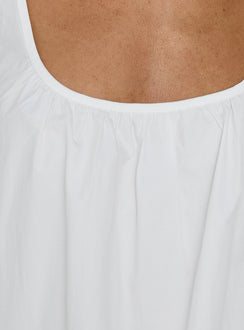 Lucka Babydoll Tie Mini Dress White