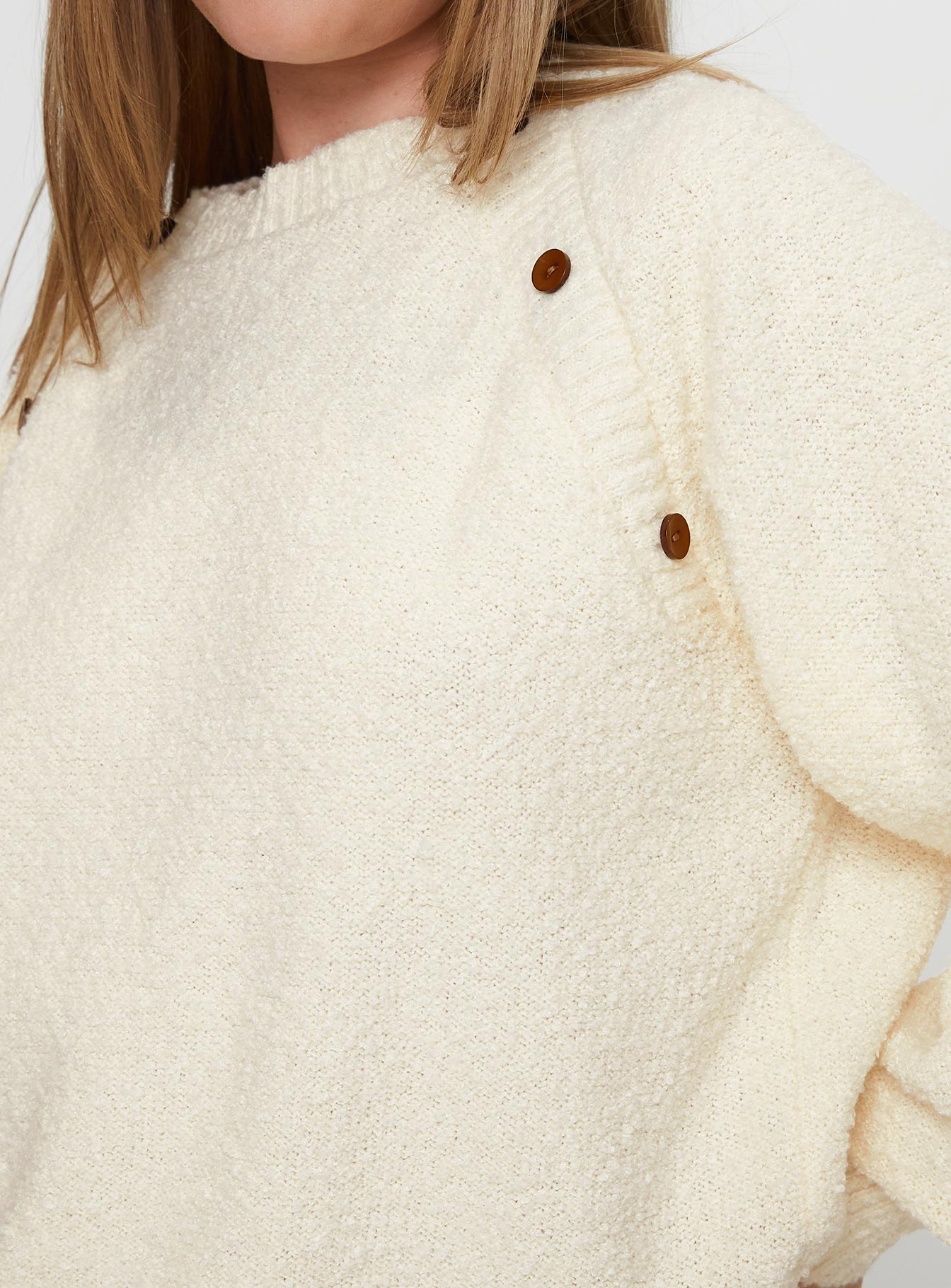 product Princess Polly Susi Fluffy Knit Sweater Ivory cropped 