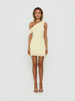 Darline One Shoulder Mini Dress Yellow
