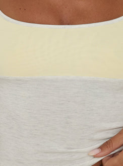Karinna Scoop Splice Tank Top Yellow / Grey Marle
