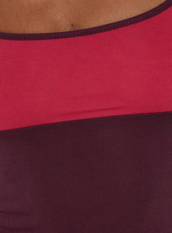 Karinna Scoop Splice Tank Top Red / Plum
