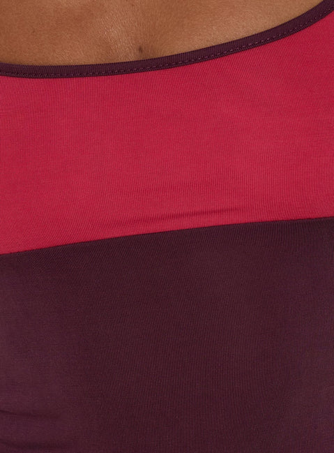 Karinna Scoop Splice Tank Top Red / Plum