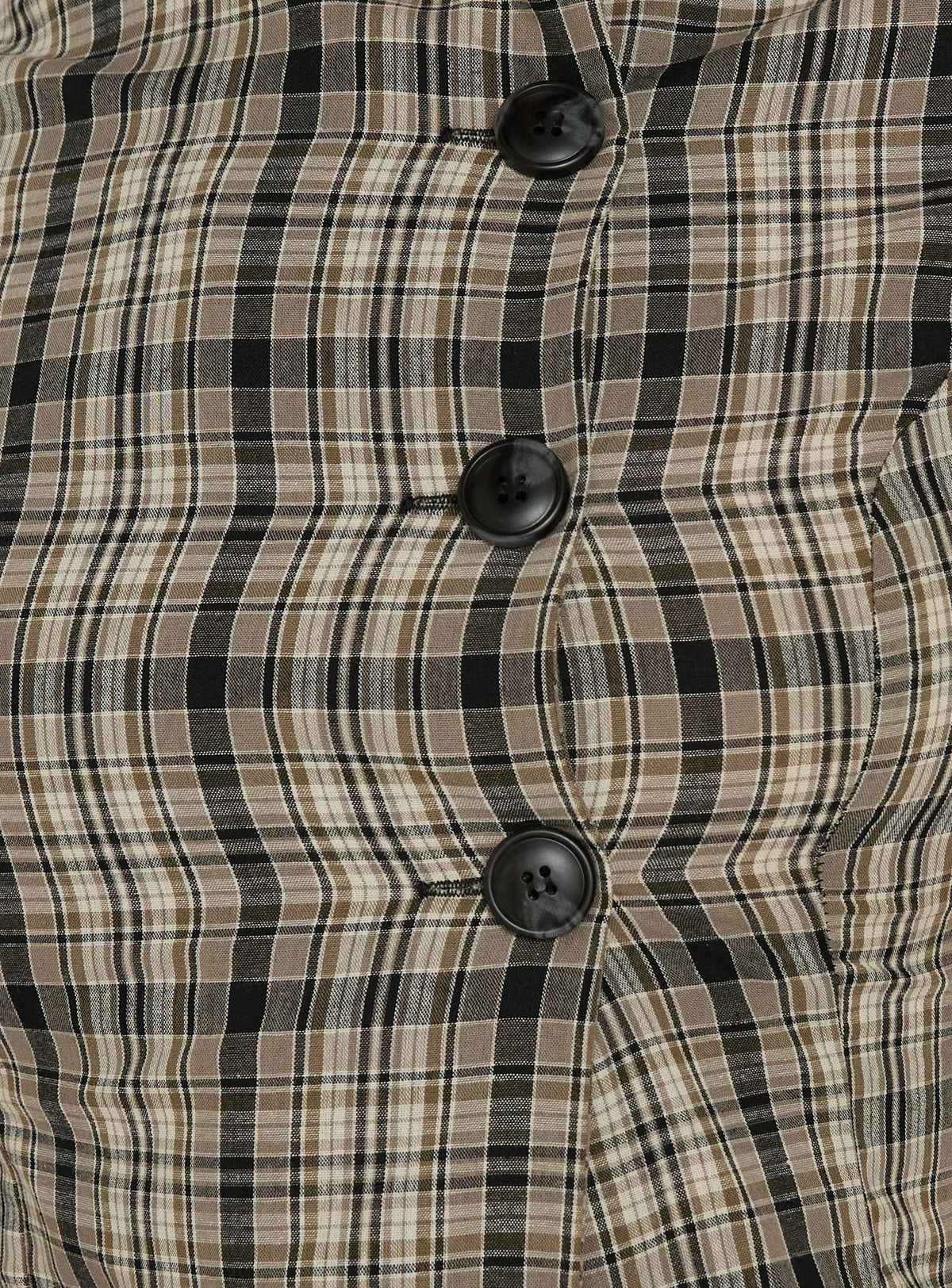 Maxina High Neck Button Up Top Check