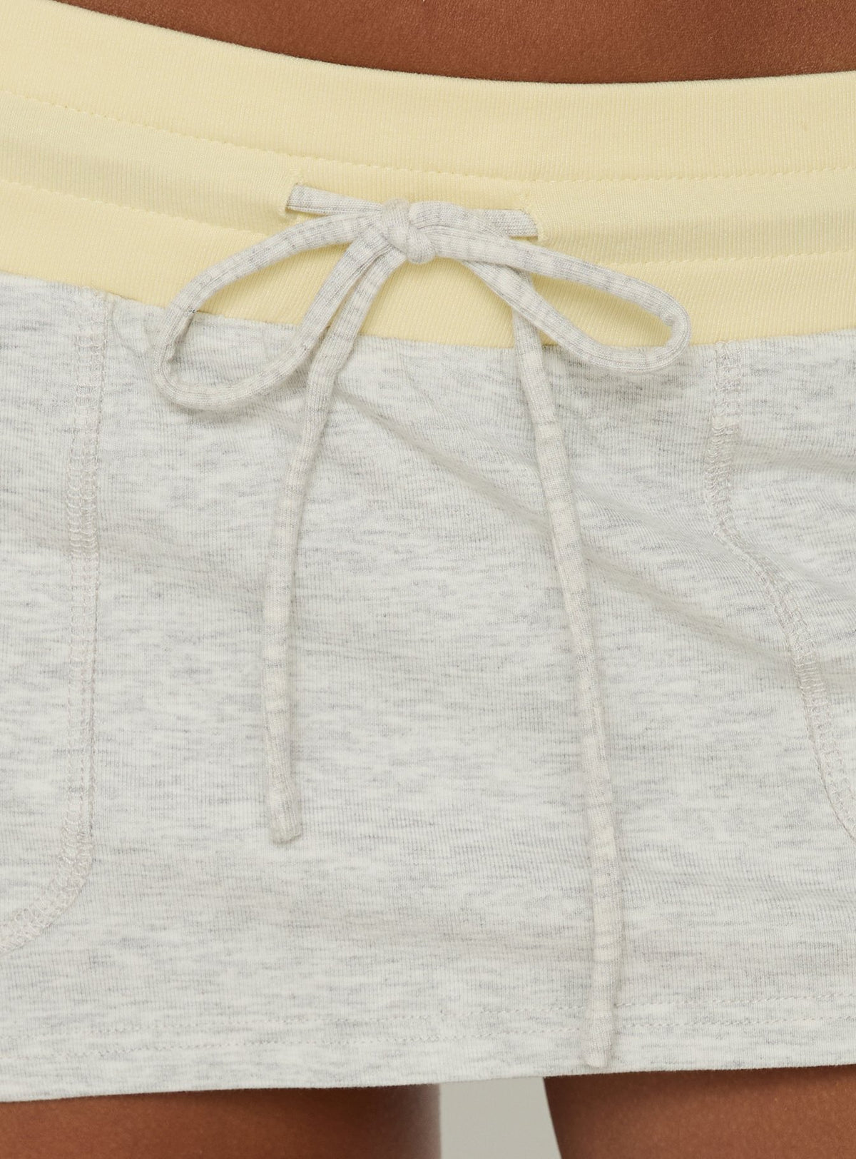 Livia Micro Rib Mini Skort Yellow / Grey Marle
