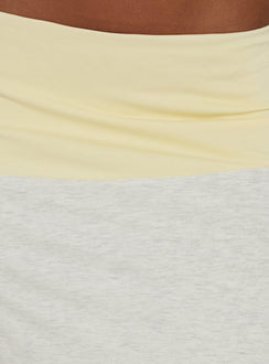 Irisah Splice Midi Skirt Yellow / Grey Marle