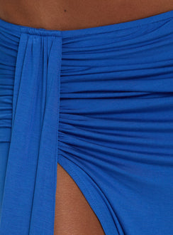 Keerah Ruched Maxi Skirt Cobalt