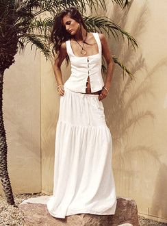 product Princess Polly Sleeveless Square Neck  Zenda Linen Blend Top Off White