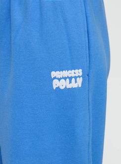 product Princess Polly Princess Polly Wide Leg Track Pant Bubble Text Blue High Rise Pants Pants 