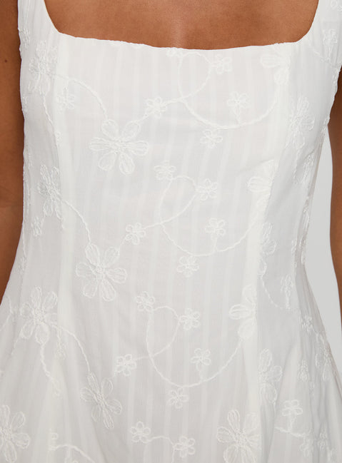product Princess Polly You Can Embroidered Mini Dress White Square Neck 