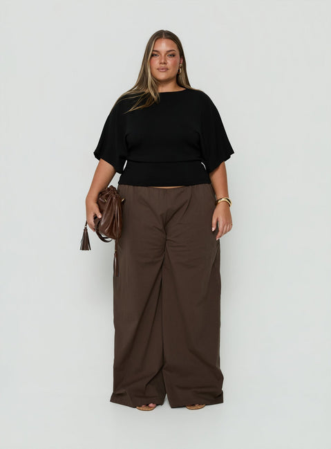 Arazia Cinched Short Sleeve Top Black Curve