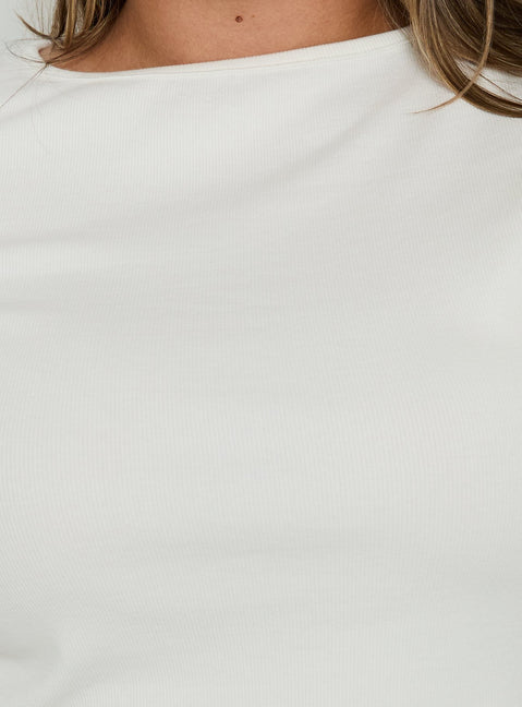 Elaia 3/4 Sleeve Top White Curve