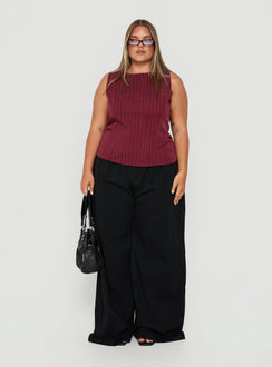 Lunea Concealed Waistband Pants Black Curve