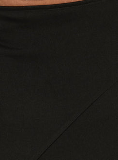 Futura Asymmetrical Midi Skirt Black Curve