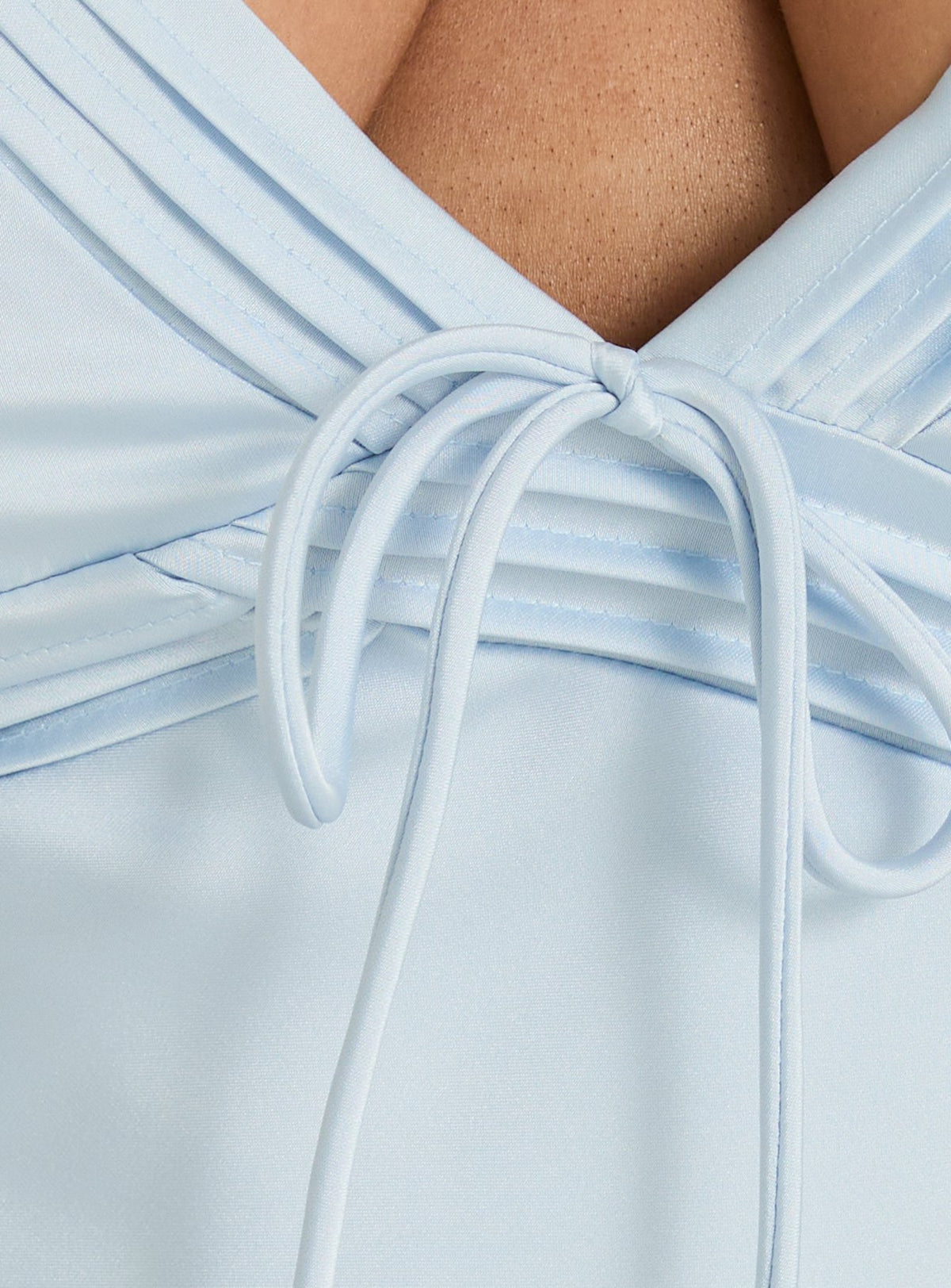Iseabal V Neck Mini Dress Ice Blue Curve