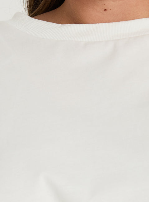 Settle Down Long Sleeve Top White Curve