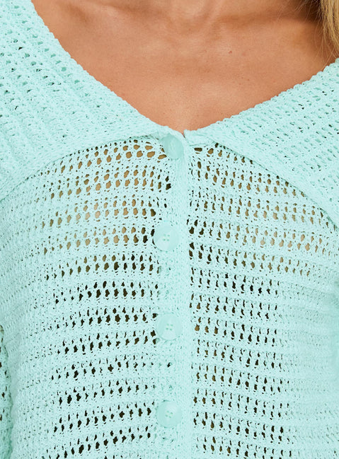 product Princess Polly Tuscon Crochet Sweater Blue 