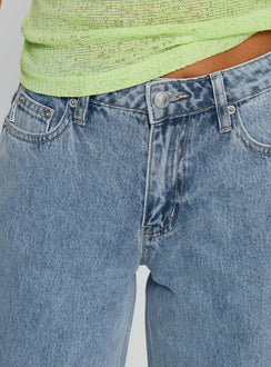 product Princess Polly Darla Low Rise Straight Jean Vintage Blue Wash Low Rise Jeans 