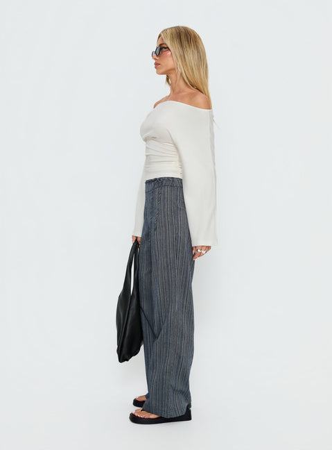 Rush Hours Tie Up Pants Navy High Rise Pants 