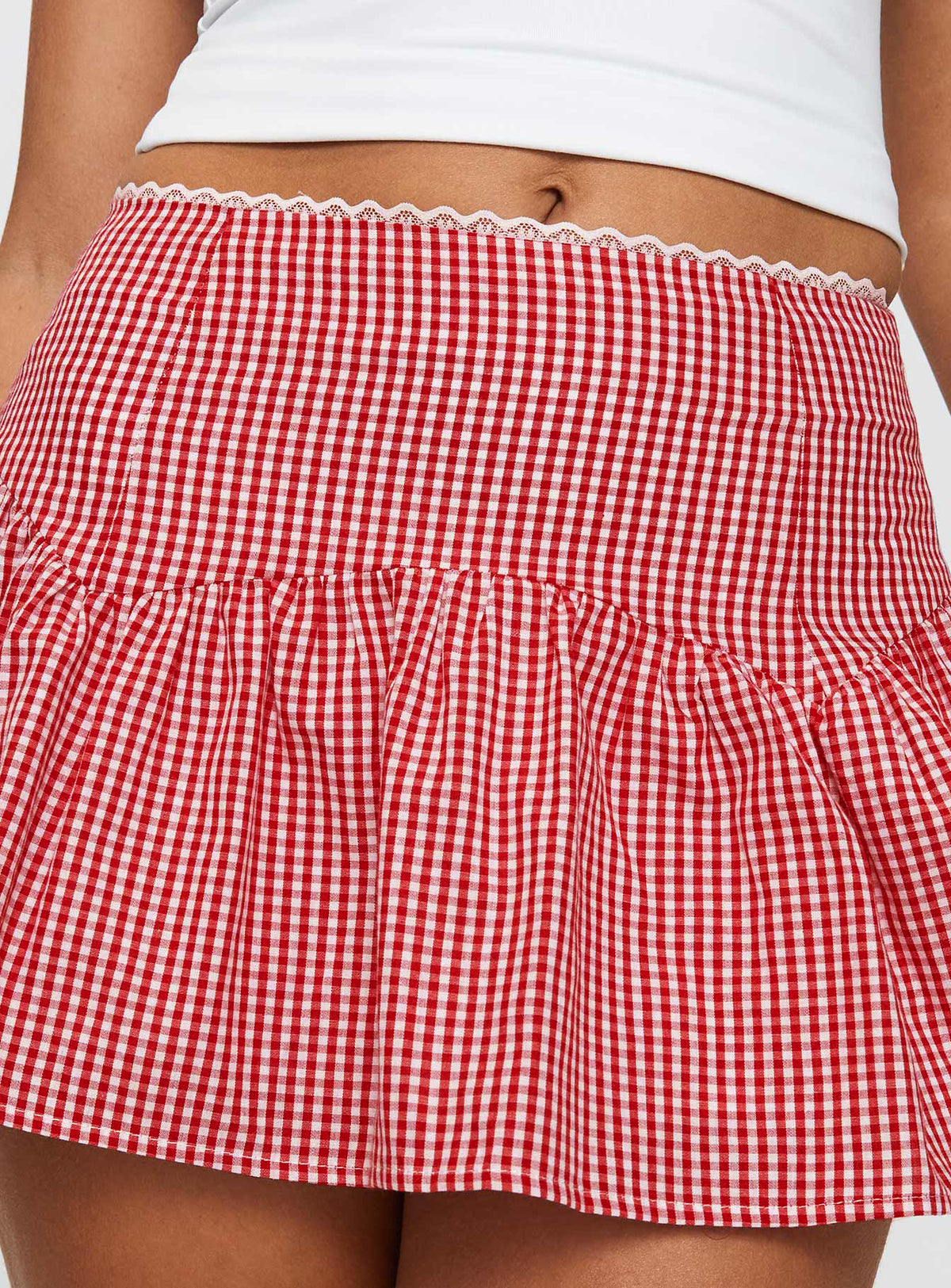 back view of model wearing Princess Polly Chloette Mini Skirt Multi Mini Skirts Skirts 