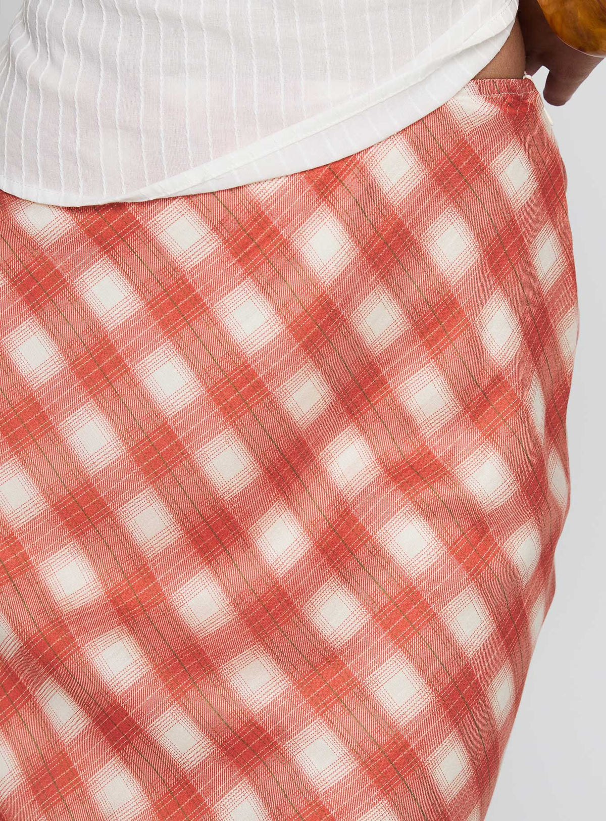 product Princess Polly Living Color Maxi Skirt Orange Gingham Midi Skirts 