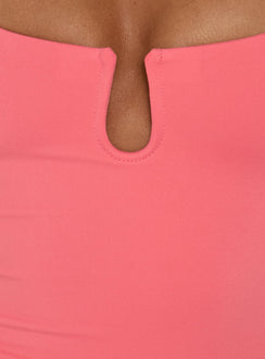 Daily Define Keyhole Cinched Tank Top Coral
